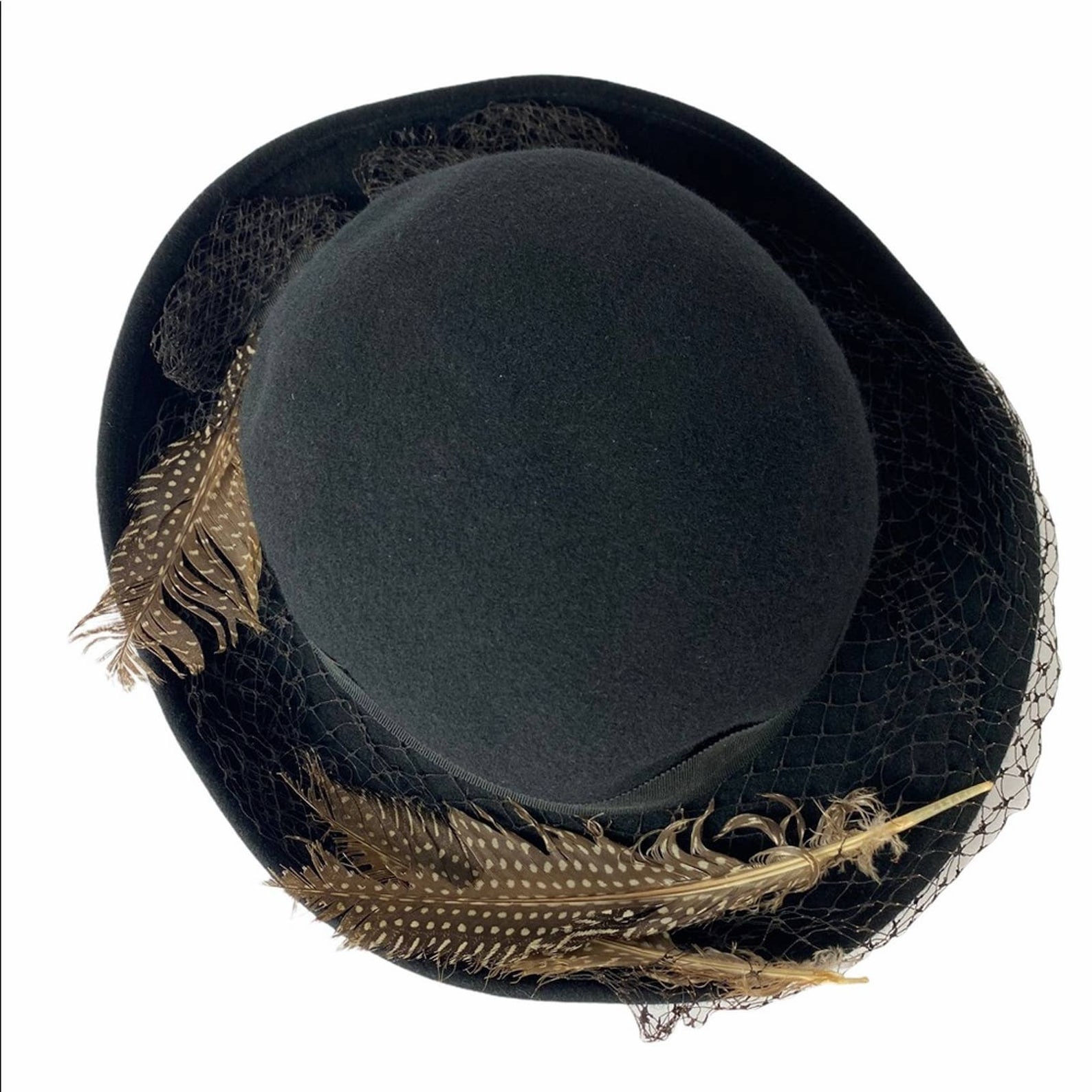 Vintage Doeskin Black 100 Wool Hat USA Etsy