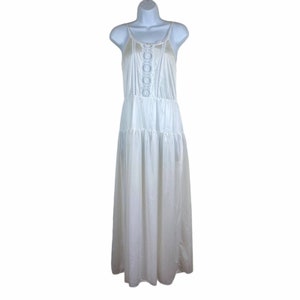 Vintage Sears White Lace Nightgown Slip with Slit