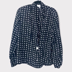 Doncaster Collection Silk Animal Graphic Print long sleeve blouse