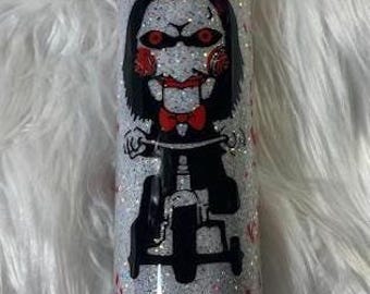 Saw, Billy, Jigsaw, Horror Movie, Halloween Tumbler, Wine Tumbler
