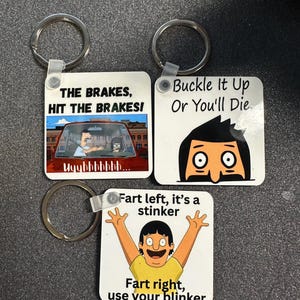 Bob's Burgers Funny Quotes Keychain, Belcher Family 2-inch Square