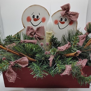 Snowman winter shelf sitter home decor, light snowman Home Decor, Christmas decor