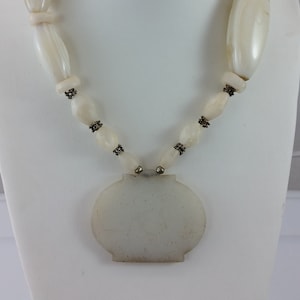 Custom Handmade African Tribal Ancient/Antique Quartz Stone Pendant & Beaded Necklace