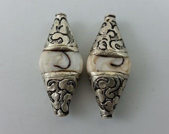 Sacred Chank Shell Beads Tibet 30 Inch 134280