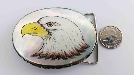 Custom Handmade Patriotic Bald Eagle Silver & Mot… - image 2