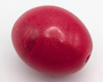 x1 Vintage Red Glass Pigeon Egg Bohemian African Trade Beads - GTB-2