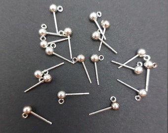 Sterling Silver .925  3mm Ball Post Open Drop Earring Lots of 10 Pairs