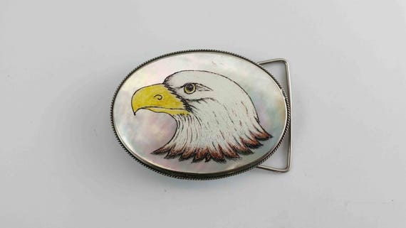 Custom Handmade Patriotic Bald Eagle Silver & Mot… - image 1