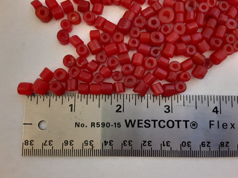 5 Vintage Bohemia Beads 96 grams Antique 1900s Czech Bohemian Loose Bead Lot Red Opaque Glass Beads RGB
