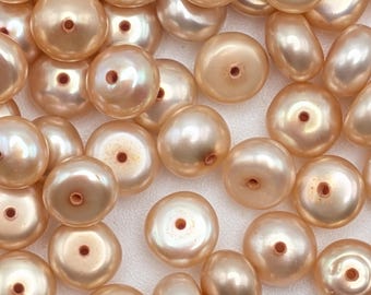 Süßwasserperle Scheibenperlen Soft Goldfarbe Lose Perlen - FWheere-G23