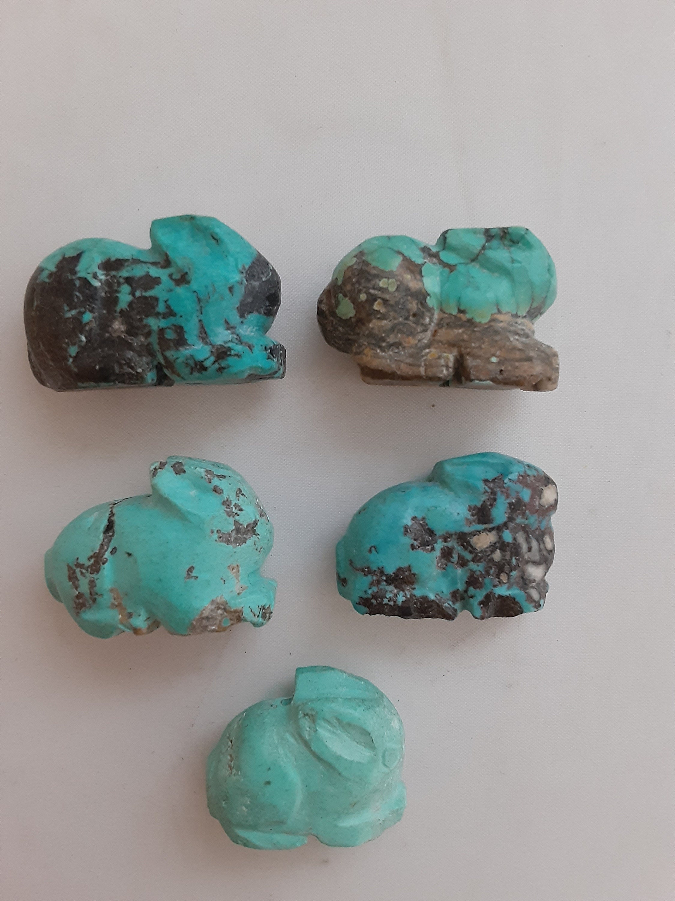 Tourquoise Rabbit X1 Vintage Chinese Hand Carved Turquoise Stone Rabbit Charm - Etsy