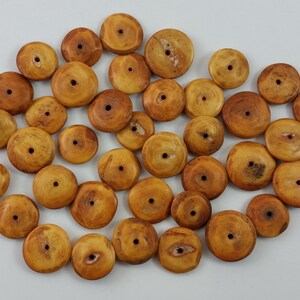 Lot of Large Tribal West African Carved Cattle Bone Disk Loose Bead Lot - 243 Grams