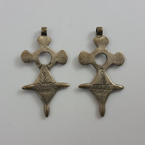x1 Vintage Tribal African Tuareg Silver Cross Pendant