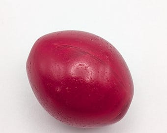 x1 Vintage Red Glass Pigeon Egg Bohemian African Trade Beads - GTB-3