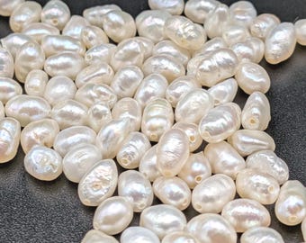 Süßwasser Oval / Potato Pearl Bead lose 4 x 6-7 mm Perlen Lot von 84 ct. - Fwp-W10