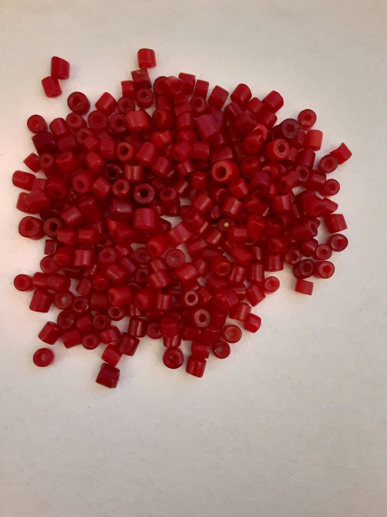 5 Vintage Bohemia Beads 96 grams Antique 1900s Czech Bohemian Loose Bead Lot Red Opaque Glass Beads RGB