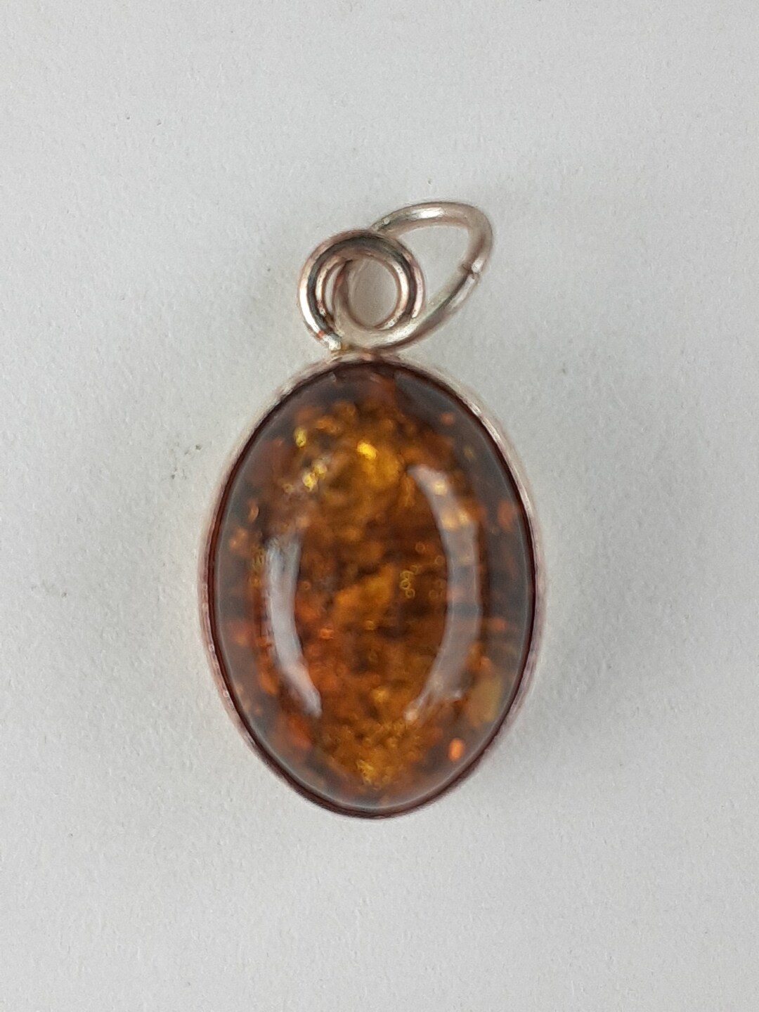 Pendentif Ovale Vintage En Argent Sterling 925 Avec Ambre Jaune | Pierre Précieuse | Neuf Sans Emballage | Fabriqué En Inde