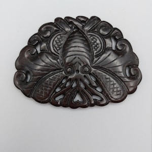 Vintage Rare Carved Chinese Jade? Butterfly / Moth Medallion