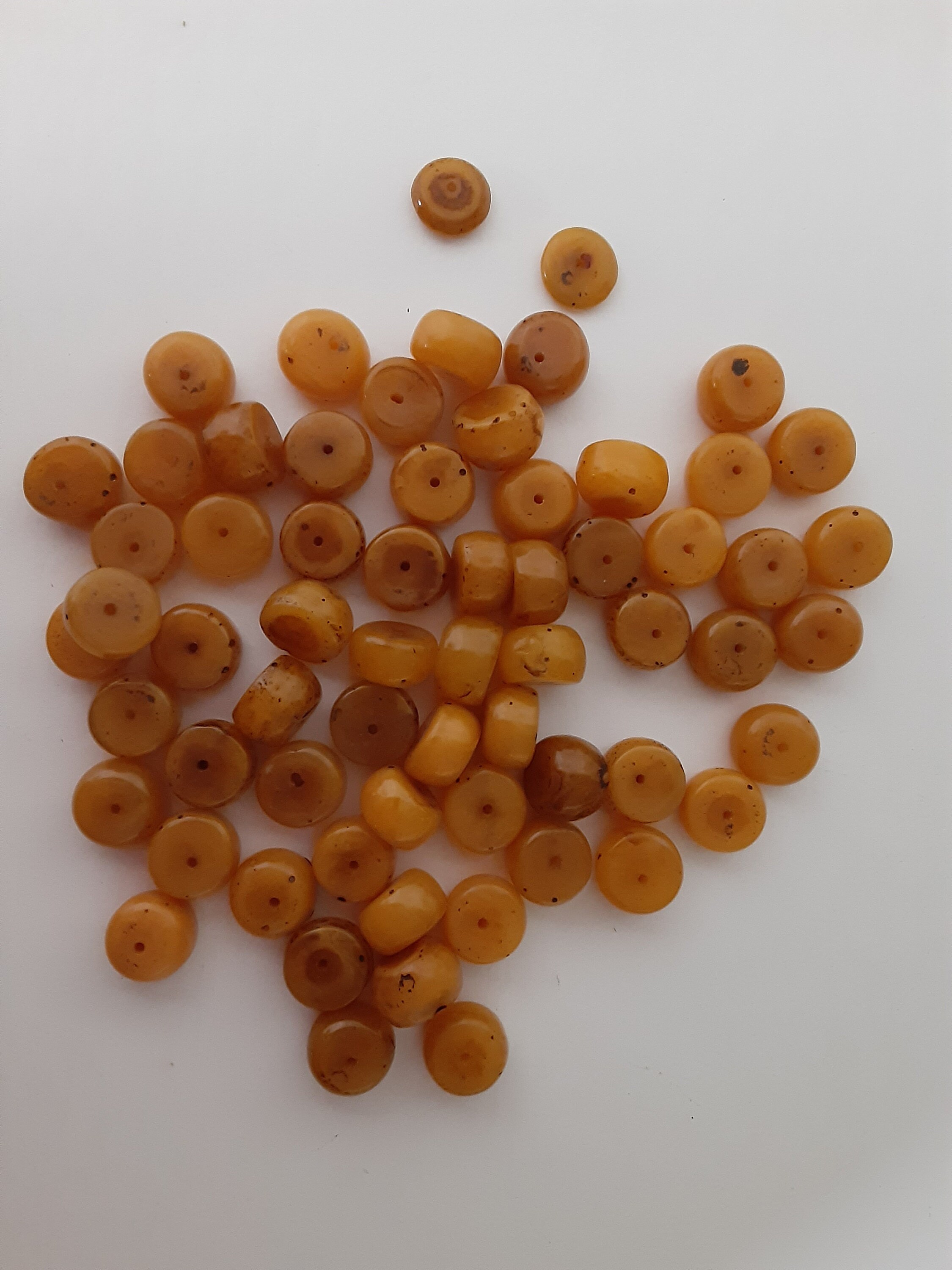 ヴィンテージアンティークチベット数珠/祈りの人工琥珀ビーズ - 希少