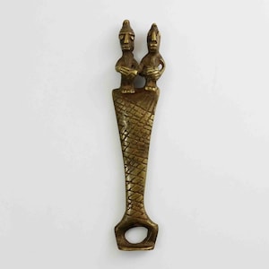 Vintage Large Heavy Tribal Dogon African Bronze Sculptural Object / Pendant - Antique Africa -