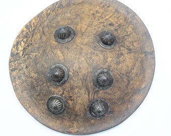 Large Vintage Native American Mandella / Shield With Indian Figure