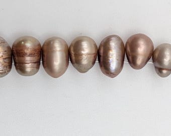 Süßwasser Oval Barock Perle Goldfarbe Lose Perlen - FWheer G6