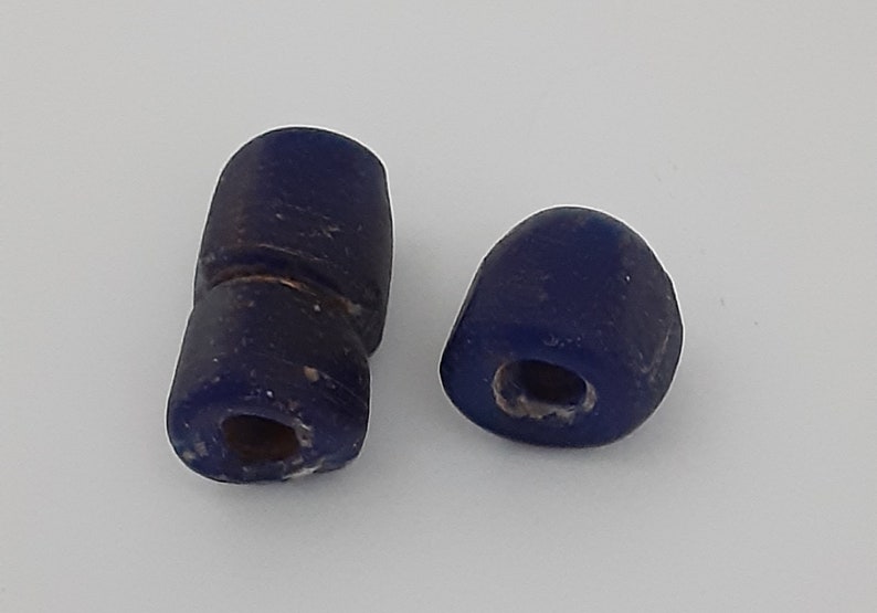Vintage Bohemia Beads RBL-12 Antique 1800s Faceted Russian Blues Loose Bead Lot x29 Cobalt Blue Glass Beads