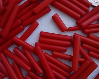 10 Stück Hornröhren Röhre rot ca 13x8 mm zum Basteln Hair Pipe 