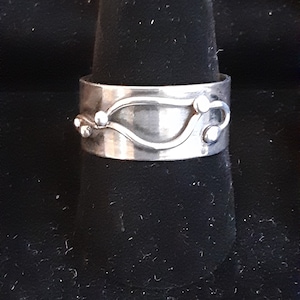Wire Patterned Band Ring in Sterling Silver, Size 8-1/2