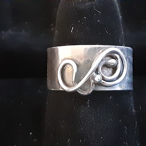 Wire Patterned Band Ring in Sterling Silver, Size 8