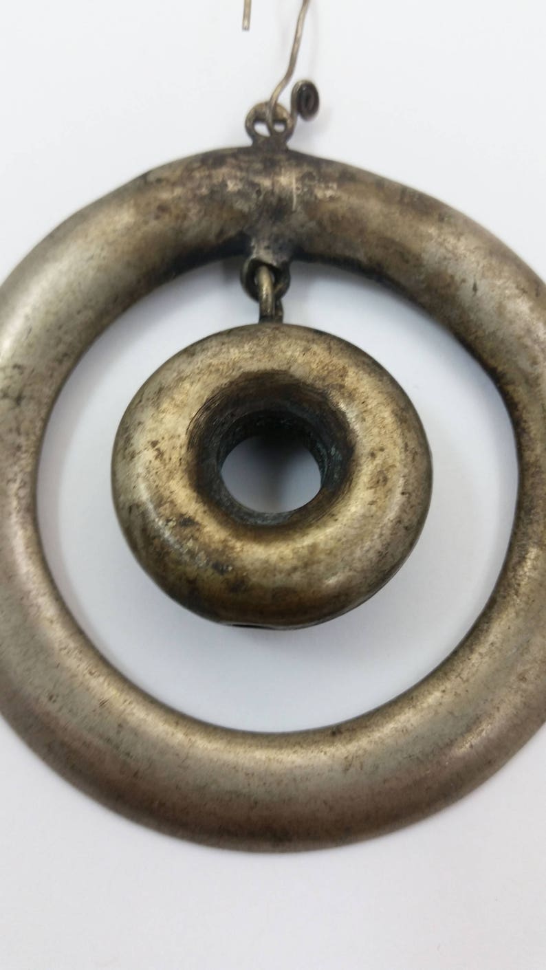 Vintage Large Silver Round Pendant Jewelry