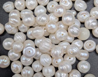 Süßwasser Runde / Kartoffel Perle Perle Lose Perlen Lot von 102 ct. 5 - 6 mm
