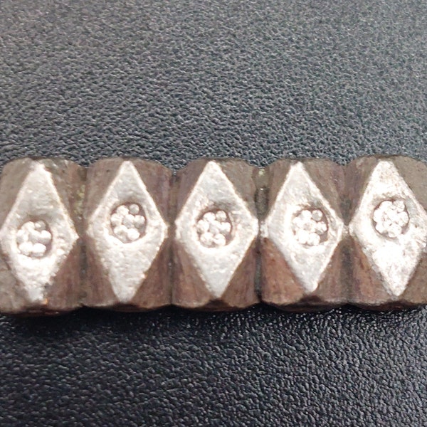 x1 Vintage Thai Hill Tribe Hand Crafted 5-Hole Spacer Bead