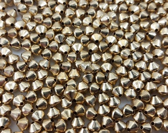1 lotto di dieci perline a forma di bicono con riempimento in oro vintage - 6 mm x 3 mm stile # GB1-