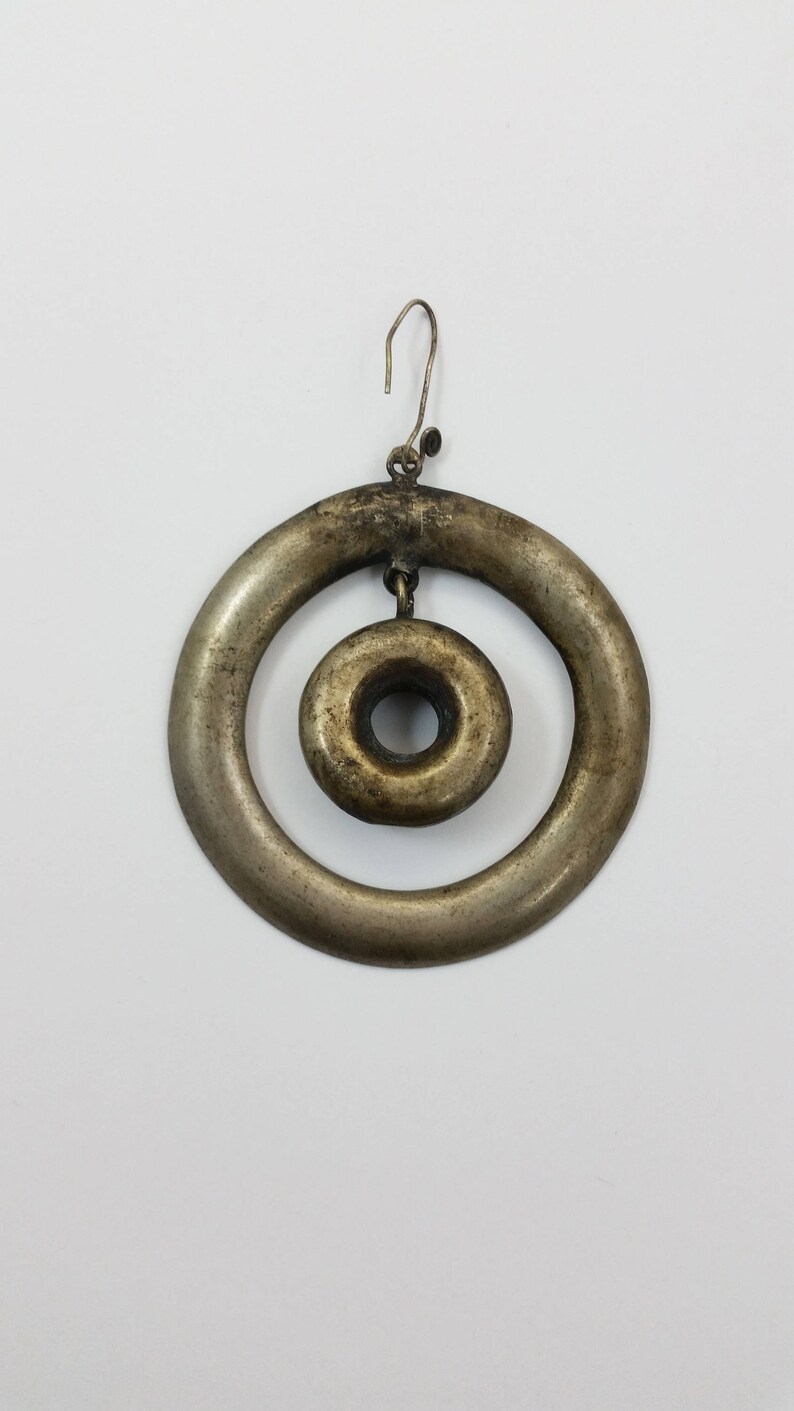 Vintage Large Silver Round Pendant Jewelry