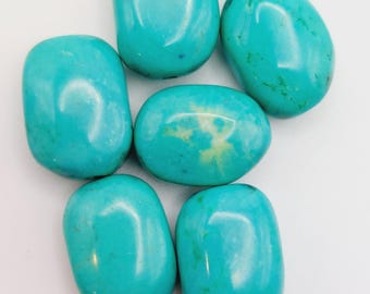Lot of Vintage Turquoise Stone Mixed Size X6 Egg Shaped