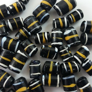 x1 Rare Antique Venetian Tribal African Trade Striped Loose Tube Bead - L2
