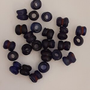 Vintage Bohemia Beads RBL-12 Antique 1800s Faceted Russian Blues Loose Bead Lot x29 Cobalt Blue Glass Beads