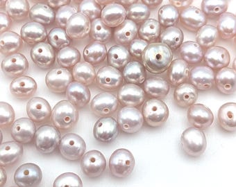 Viele Blush Farbe Runde Süßwasser Perle Perlen Lose Lot genug für ca. 16 "Strang, - FWB - G-18."