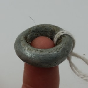 Vintage Tribal Ethiopian African Cast Aluminum Ring/Bead - Ring Size 0000 - Antique Africa Jewelry - #8001