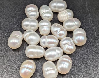 Oval gefädelte Kartoffelperle lose Lot von 6 x 8-9 mm Perlen - FWheere-W11