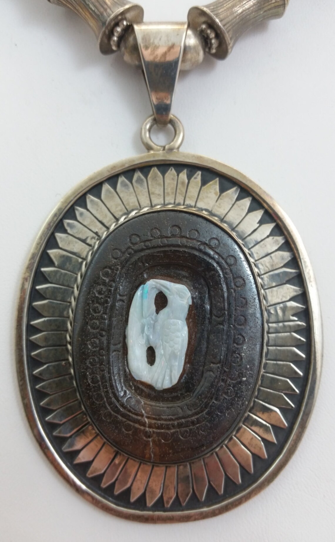 Pendentif Opale Boulder D'Australie 7.55 Carats - Bleu Naturel Non Traité - Neuf Sans Emballage