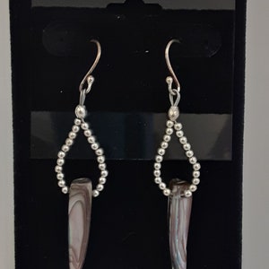 Pair of Abalone Shell & .925 Sterling Silver Bead Earrings with Sterling Silver French Wire Hook