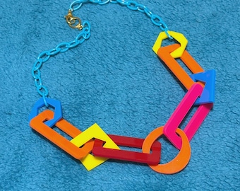 True Colors Large Acrylic Link Necklace