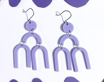 Modern Lilac Purple Mobile Earrings