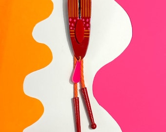 Bold Atomic Luau Bolo Tie Necklace