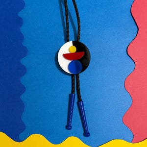 Modernist Geometric Inspired Bolo Tie Necklace