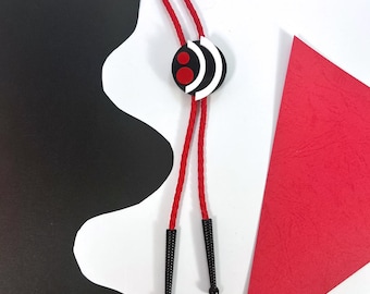 Modernist Waves Inspired Bolo Tie Necklace
