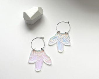 Iridescent Acrylic Crystal Cluster Hoop Earrings