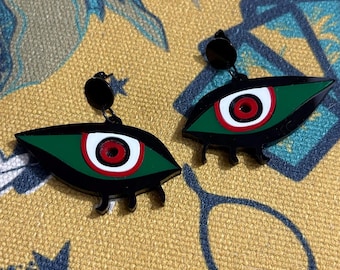 Surrealist Miro Eye Earrings - 2nds Quality, Maximalist Earrings